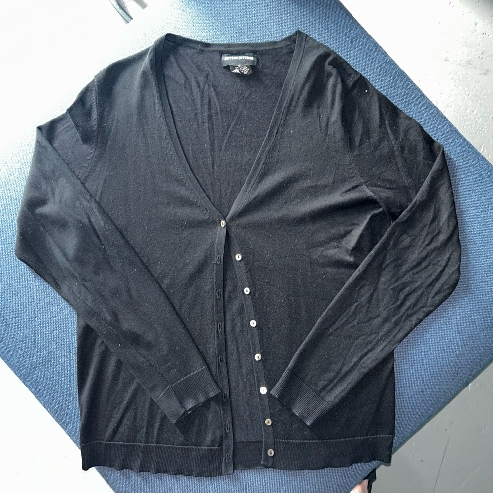 Sutton Studio Black Men's Cardigan Sweater